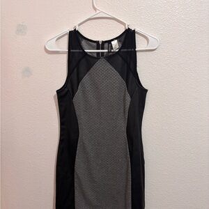 Divided Black and Gray Mini Dress